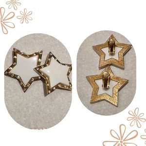 Large Vintage star Clip earrings